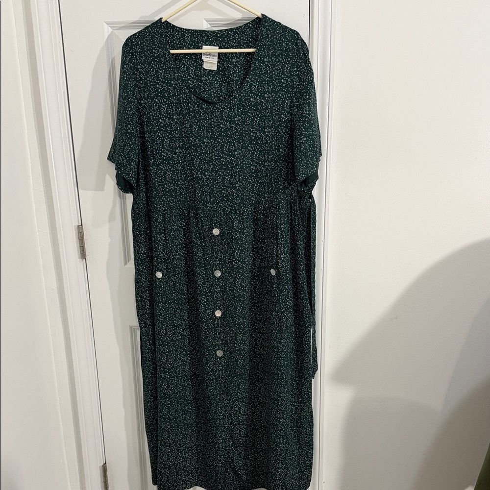 More Promises Vintage Y2K Chic Dark Green Maxi Dress Size 18W